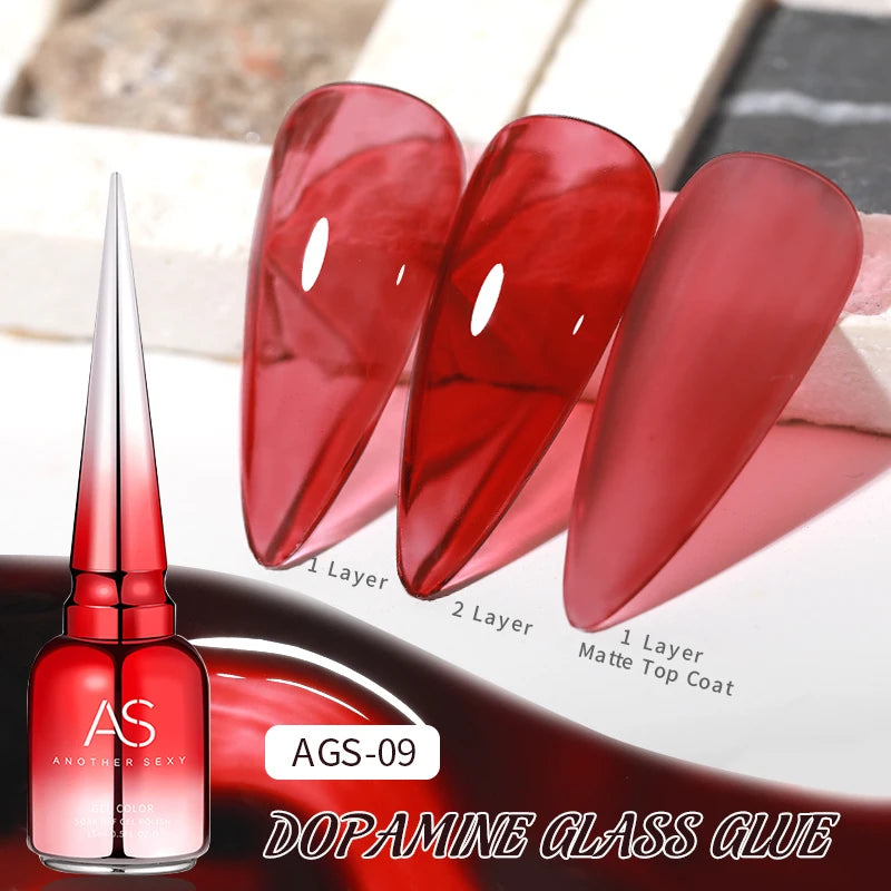 AS 15ml Translucent Amber Gel Nail Polish Brown Colour Varnish Gel Long Lasting Semi Permanent Tortoiseshell Nails Vernis