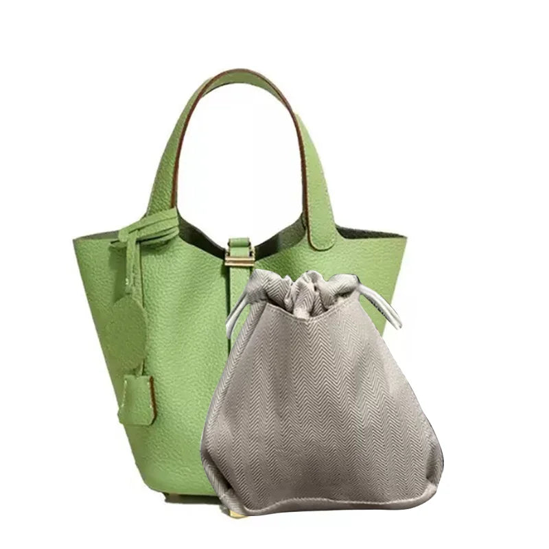 Real Leathe Women Bags Handbags Bucket Bag New Fashion Tote Bag Genuine Leather Luxury Desginer Big Size Large Lady Hand Bags
