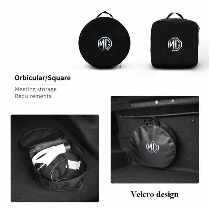 Car Charging Gun Storage Bag Trunk Cable Tools Pouch Interior For Morris Garages MG 6 3 5 7 TF ZR ZS HS GS GT Hector RX5 RX8 350