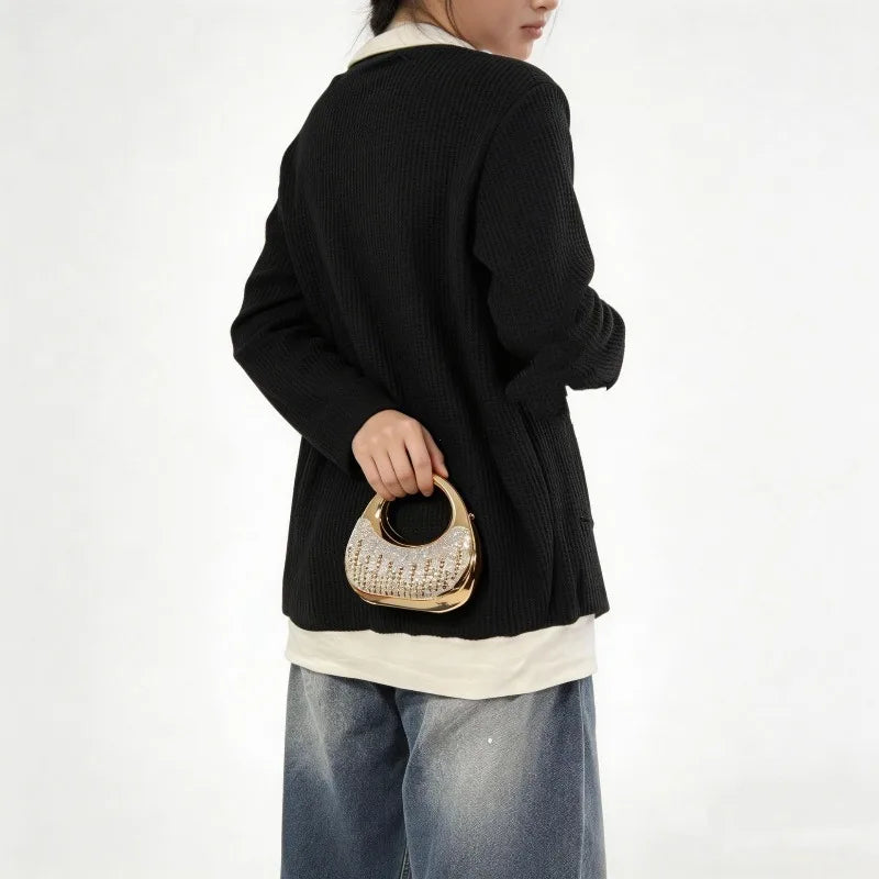 Mini Golden Evening Bag Purses and Handbags Luxury Designer Shoulder Bags Funny Shape Party Wedding Acrylic Clutch Purse