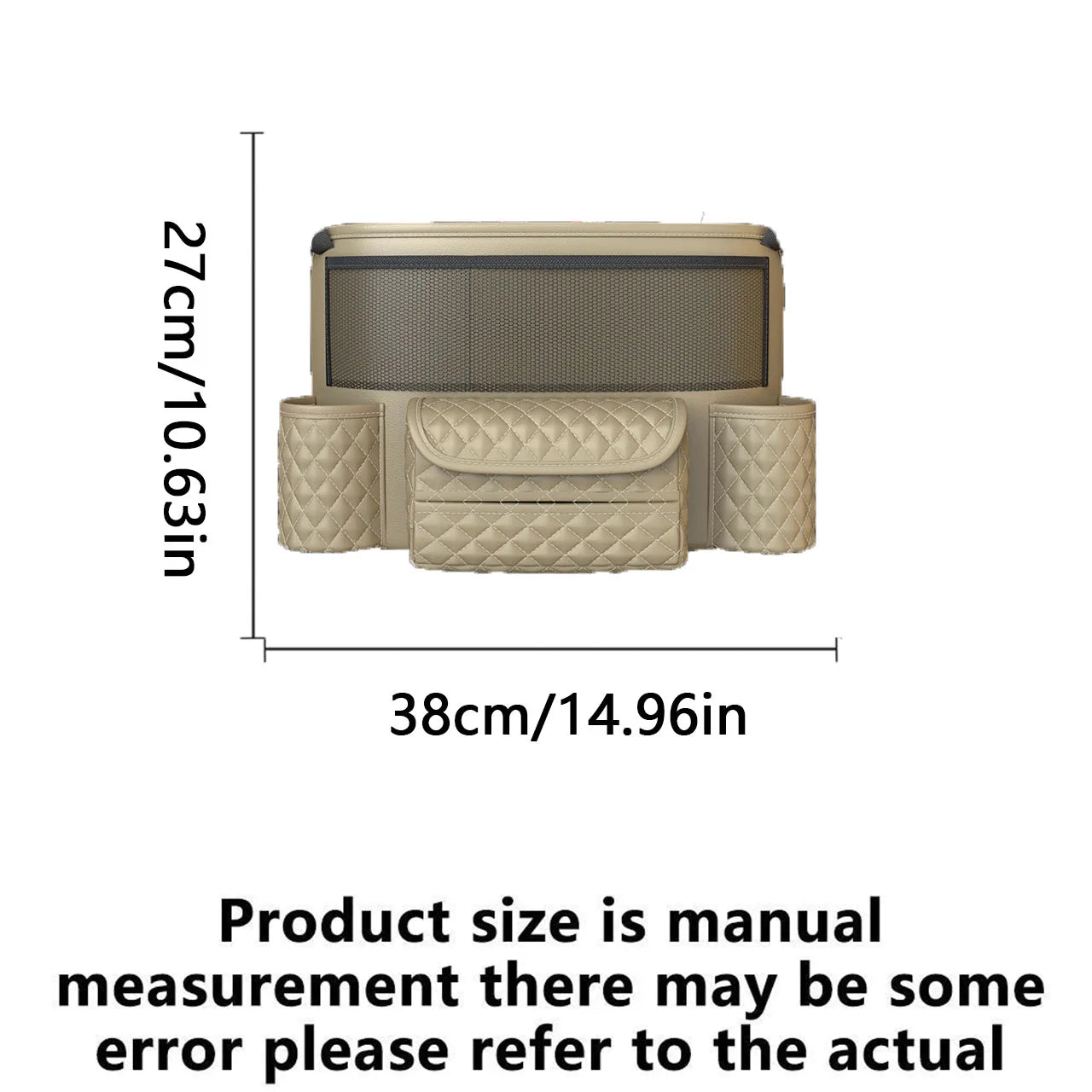 Car Storage Bag Nappa Leather Car Storage Bag between the Center Console and Seat Backrest Bag Multi-Functional Storage Bag