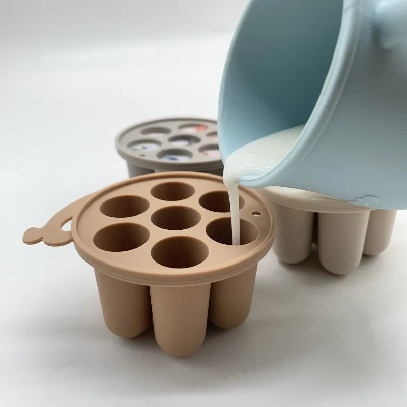 Silicone Baby Fruit Feeder Mini Freezer Tray Fresh Food Chew Bag for Infant Self Feeding Milk Popsicle Molds for Teething Relief