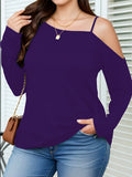 Plus Size Cold Shoulder Long Sleeve Top for Effortless Style and Comfort