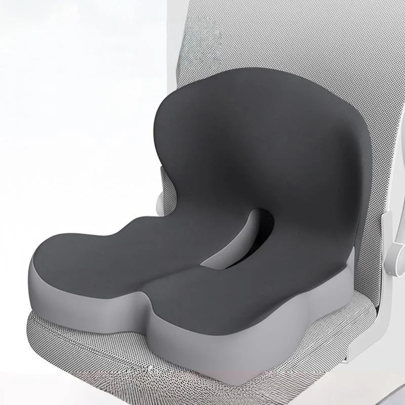 Integrated Memory Foam Seat Back Cushion Ergonomic Butt & Lumbar Support Pillow Washable Cover for Office Chair Car Long Sitting