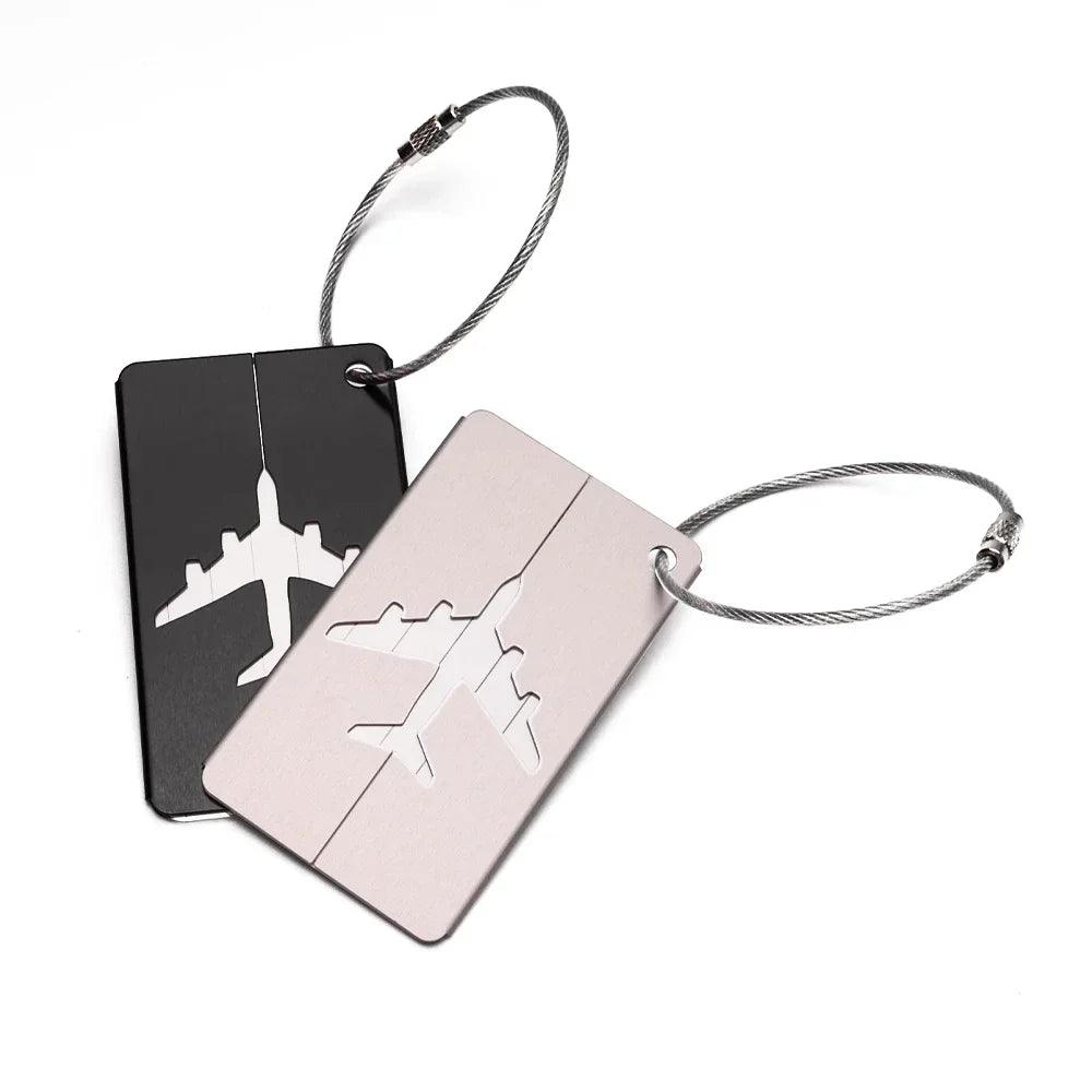 1/10pcs Premium Aluminum Travel ID Tag Durable Luggage Identification Business Card Holder Stylish Portable Luggage Tag Bag