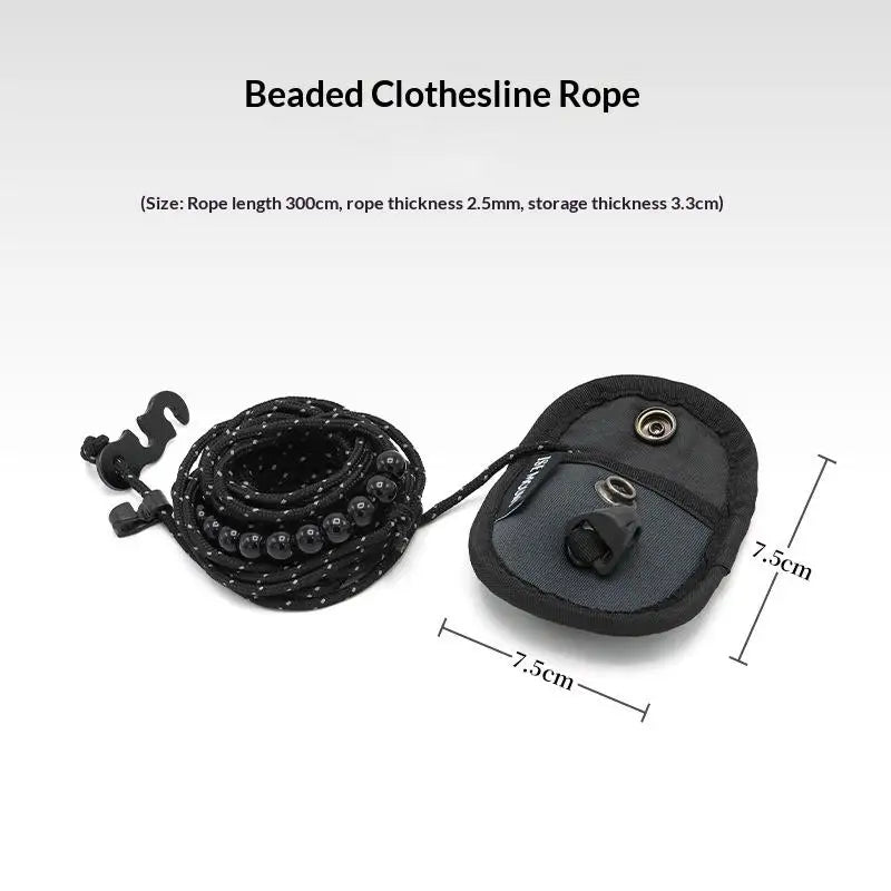 Outdoor Portable Adjustable Laundry Rope, 3M Reflective Bead Windproof Clothes Hanging Line Travel Camping Clothes Dry Cord