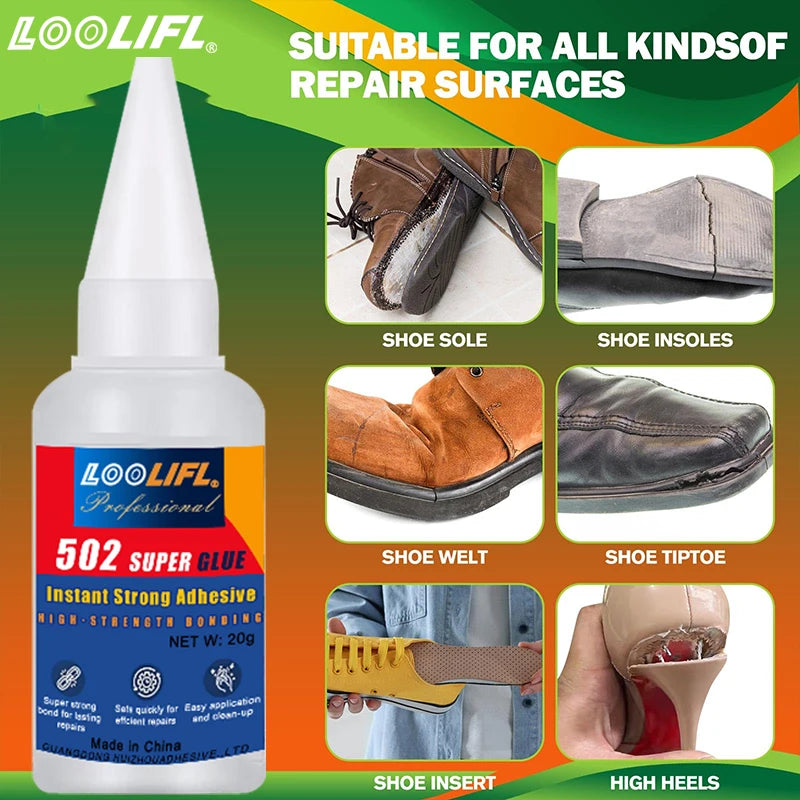 LOOLIFL Strong Shoe Repair Glue Soft Adhesive Worn Shoes Boot Sole BondMulti-Purpose Waterproof Repairing Liquid Tool GLUE 20ml