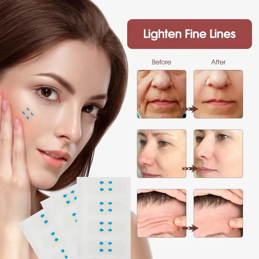 40/120PCS V-Shape Face Wrinkle Sagging Skin Adhesive Tape Lifting Face Stickers Invisible Transparent Thin Face Patche Lift Tool