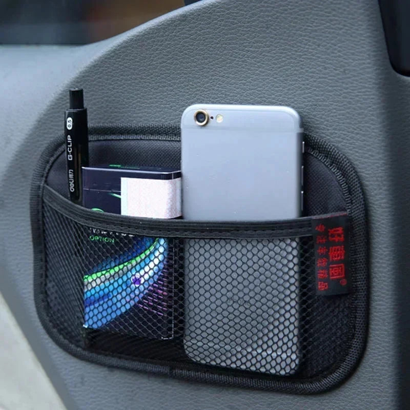 1-4pcs Car storage net bag, multi-functional storage net bag, car interior organizer, mobile phone key storage