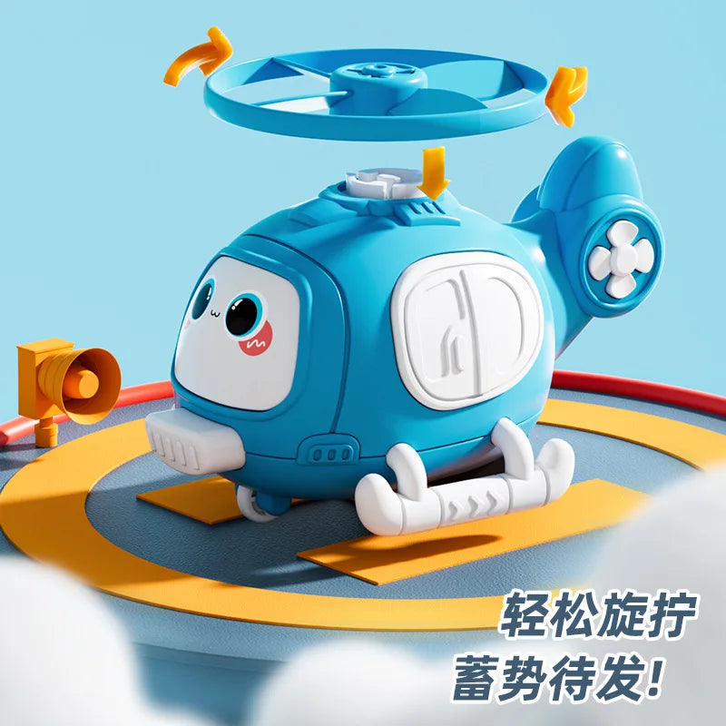 Shooting bamboo dragonfly airplane toy, inertia rebound car, boy collision frisbee car, helicopter toy