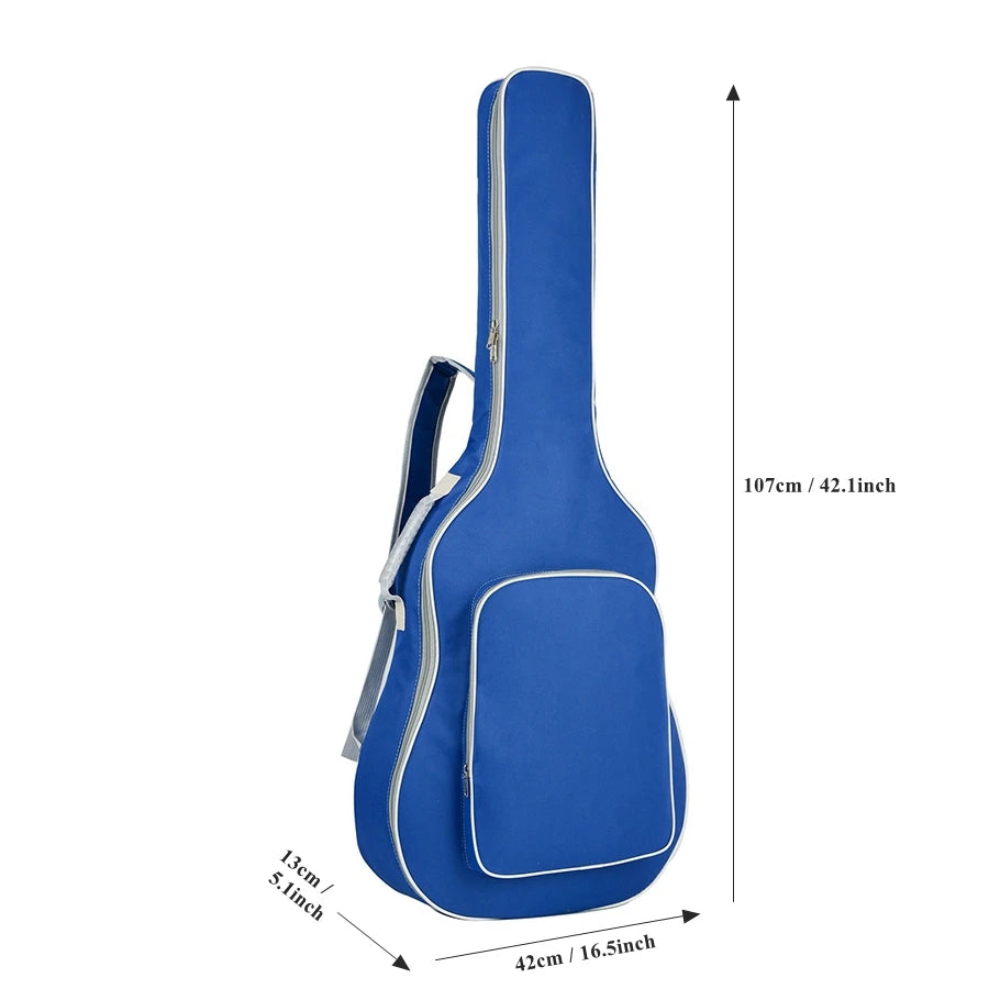 1 Piece 40 / 41 Inch Padded Water Resistant Thick Acoustic Guitar Backpack Gig Bag, Soft Cover Guitar Bag