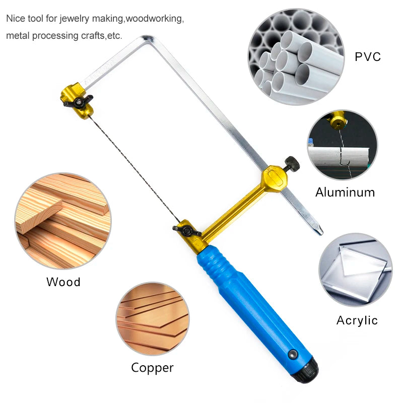 CMCP Adjustable Frame Sawbow U-shape Coping Jig Saw for Woodworking Craft Jewelry DIY Hand Tools Jeweler's Saw Frame