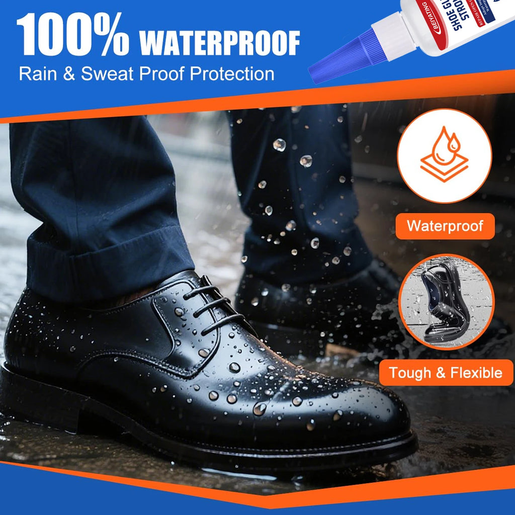 35-50g Super Strong Shoe Glue with Nozzle, Waterproof Fast Repair Adhesive for Sneakers Heels Leather, Professional Sole Repair