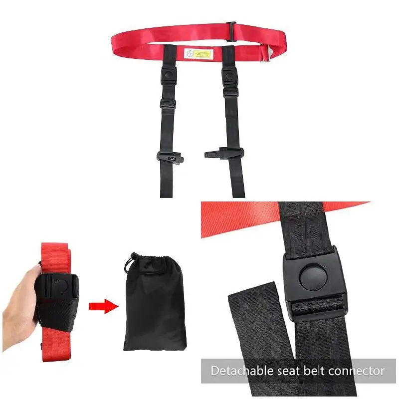 Portable Child Safety Belt Child Safety Airplane Travel Harness Safety Care Harness Restraint System Belt Adjustable Seat Straps