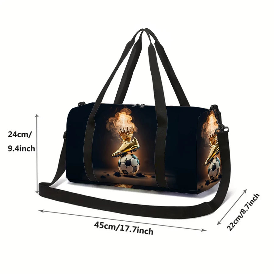 Large Travel Bag Flame Football Multi-Functional Duffle Tote Bag Handbags Waterproof Gym Bags For Boys/Girls Kids Fitness bag