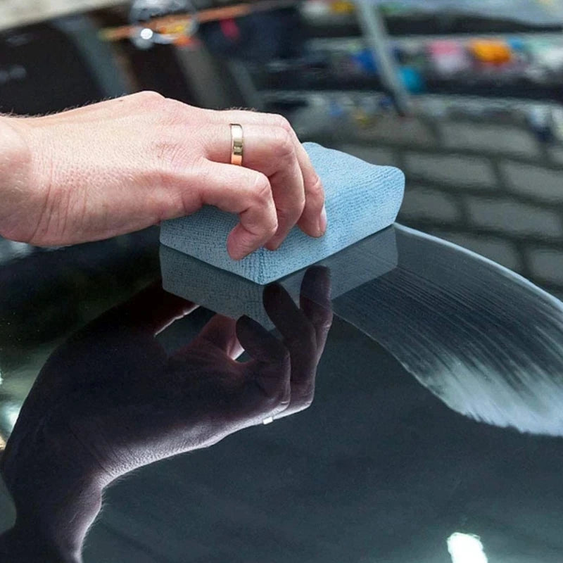 Microfibre Car Wax Applicator Pads Soft Auto Detailing Wax Sponge Rectangle Foam Car Paint Care Pad Polishing Auto Cleaning