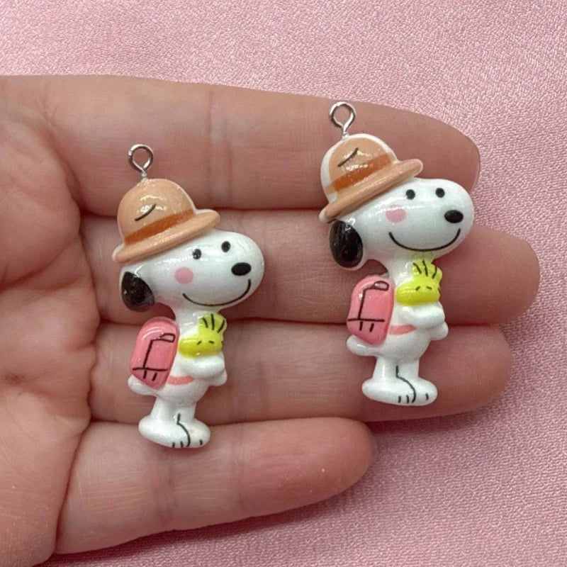 10pcs resin cute little dog pendant, DIY jewelry making earrings, keychain accessories