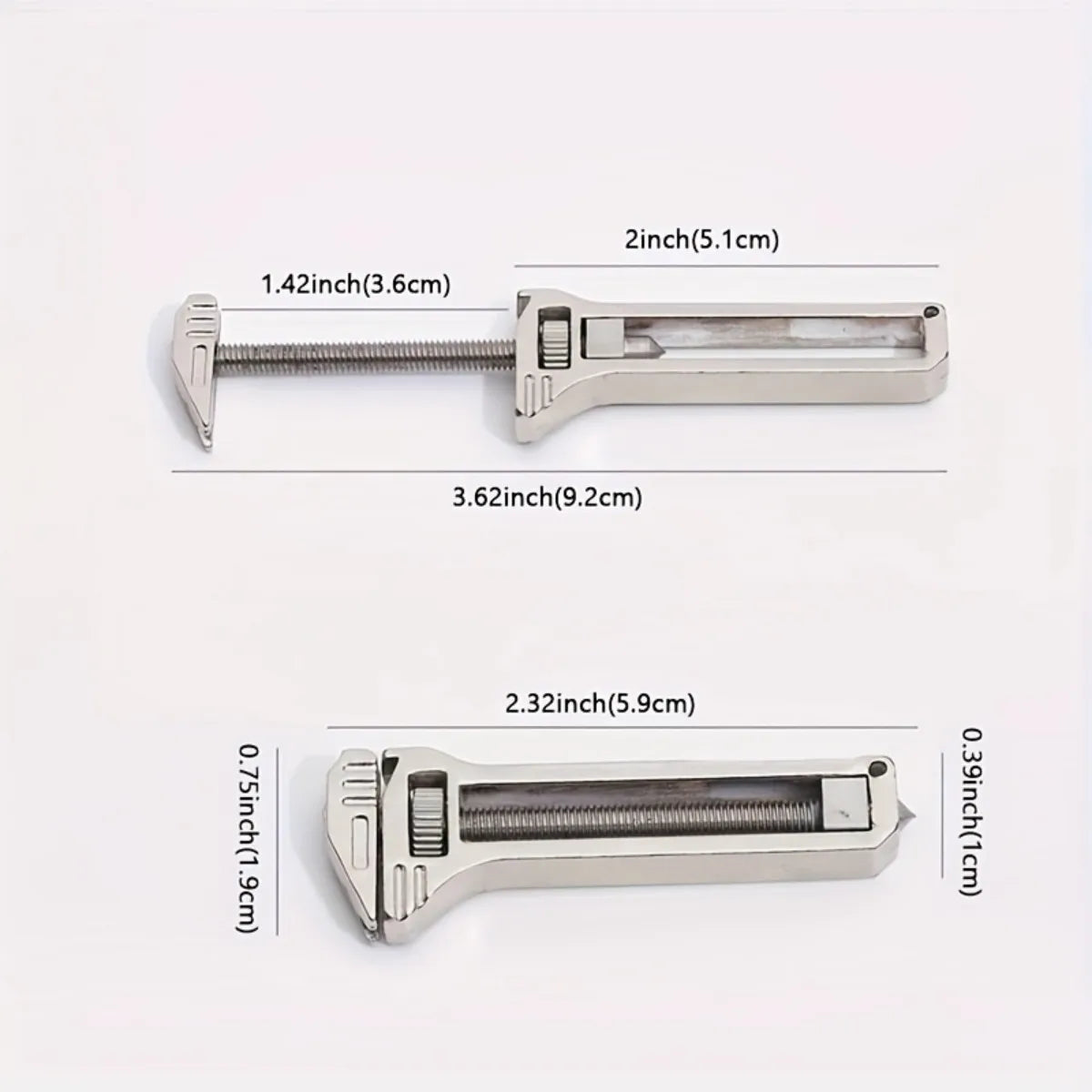 Multi functional mini wrench with window breaker, bottle cap opener, and screwdriver, compact industrial tool