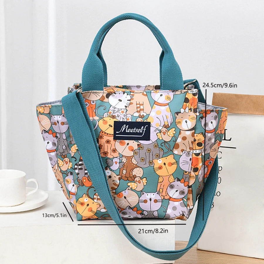 Crossbody handbag, tote bag, large capacity meal bag storage bag