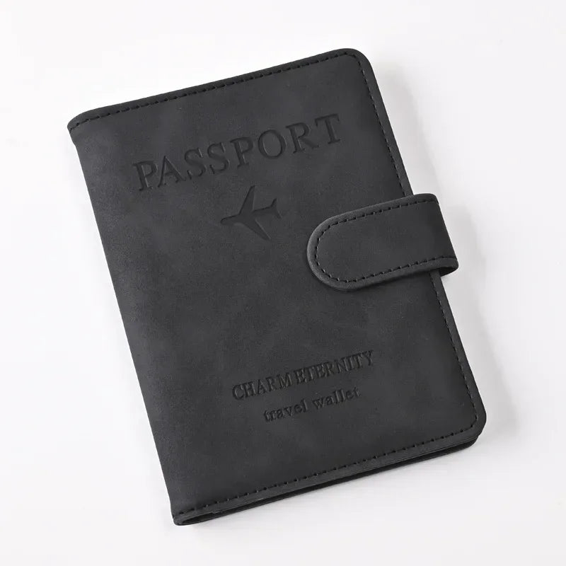 Unisex Passport Cover Women Men Passport Credit Card Holder Case PU Leather Business Card Passport Wallet Travel Purse