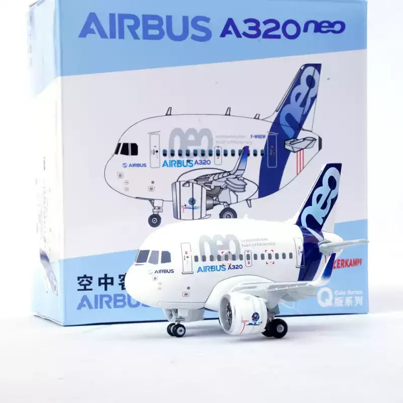 Iron Flow Cartoon Q-Version Airbus A320 NEO 737MAX Aircraft Model Factory Painted Egg Machine Alloy Aircraft Model Holiday Gift