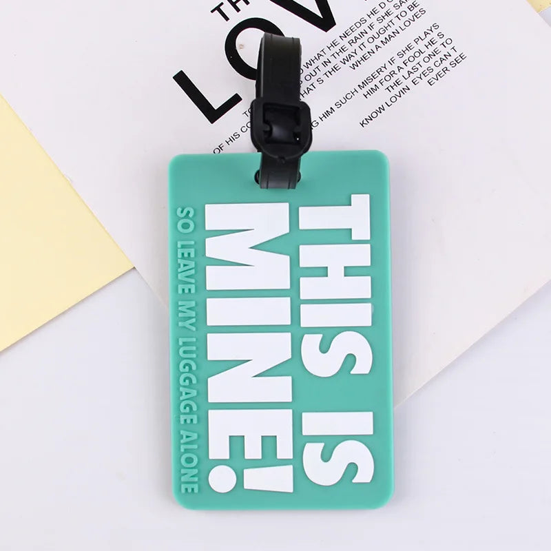 Soft PVC Luggage Tag Fashion Letter Printed Travel Tags Men Women Suitcase Name Tag Airplane Labels Bag Tags Travel Accessories