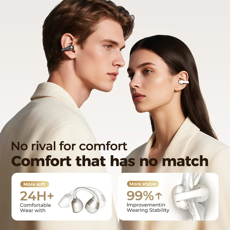 Wireless Earbud HTC NE56 Ear Clip Sport Earphone Bluetooth 360°Spatial Sound IPX5 Waterproof With HD Call 3D Audio Low Latency