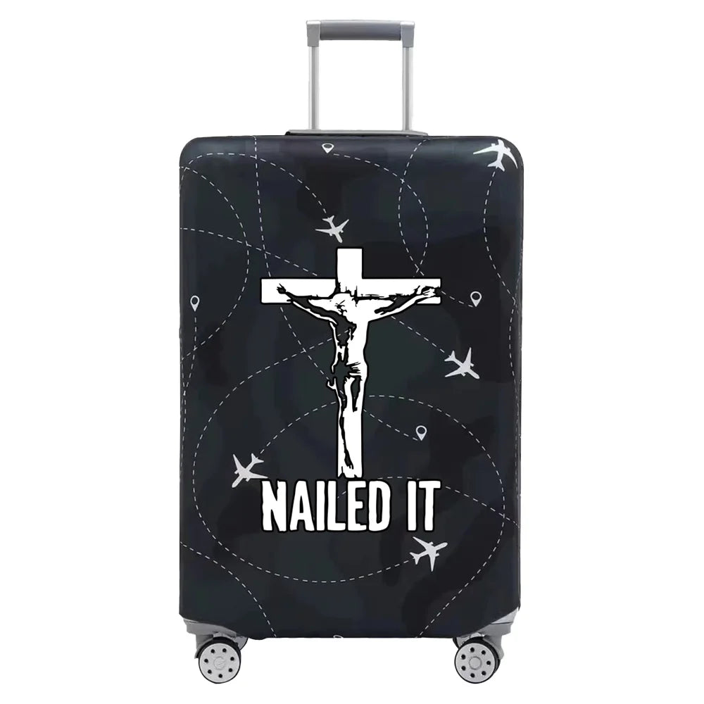 Luggage Cover Travel Suitcase Protective Cover Jesus Series Dust-Proof Thickened Elastic Fabric for 18-32inch Baggage Case