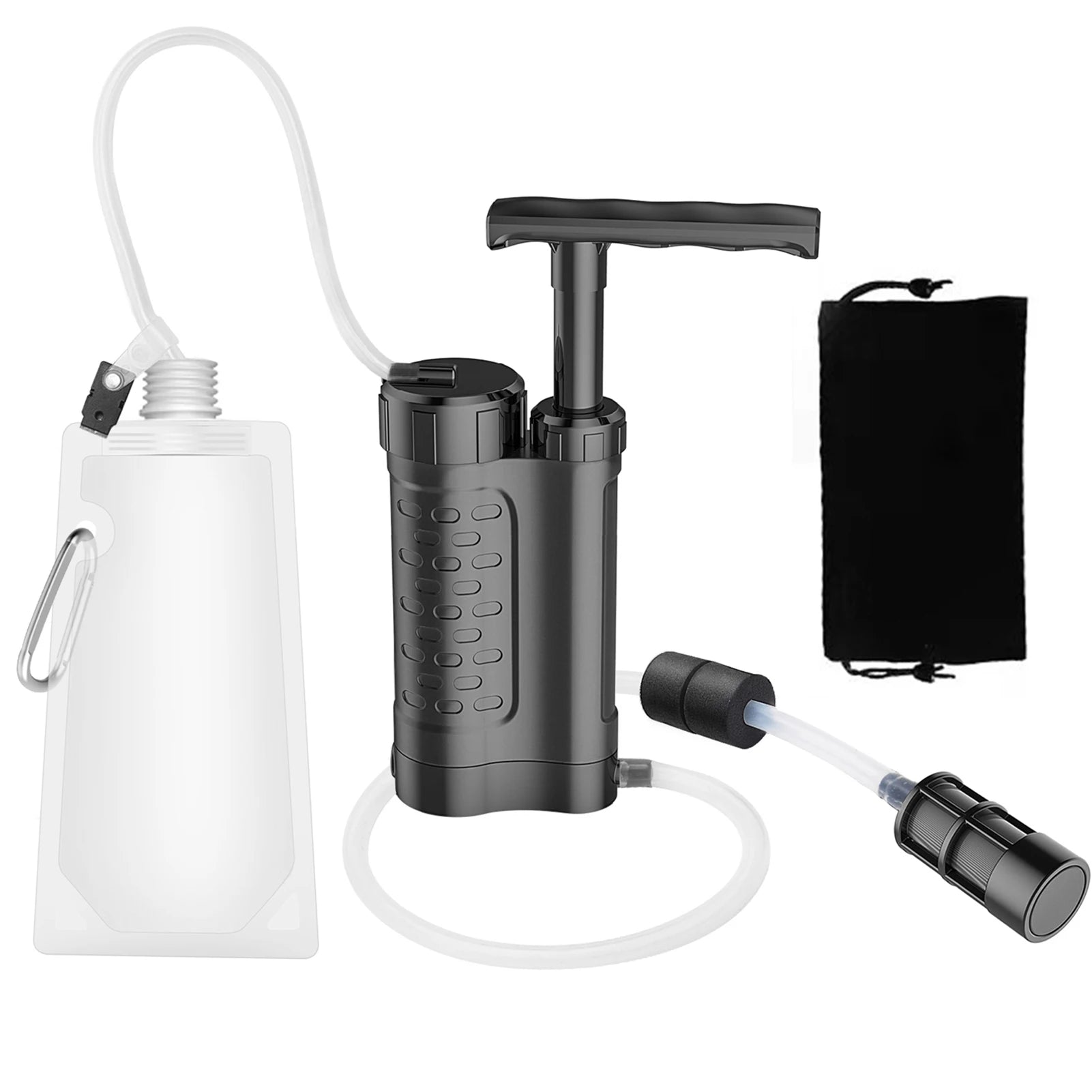 Portable Outdoor Emergency Survival Gear Water Purifier Pump Water Filtration System with 0.01 Micron Water Filter for Emergency