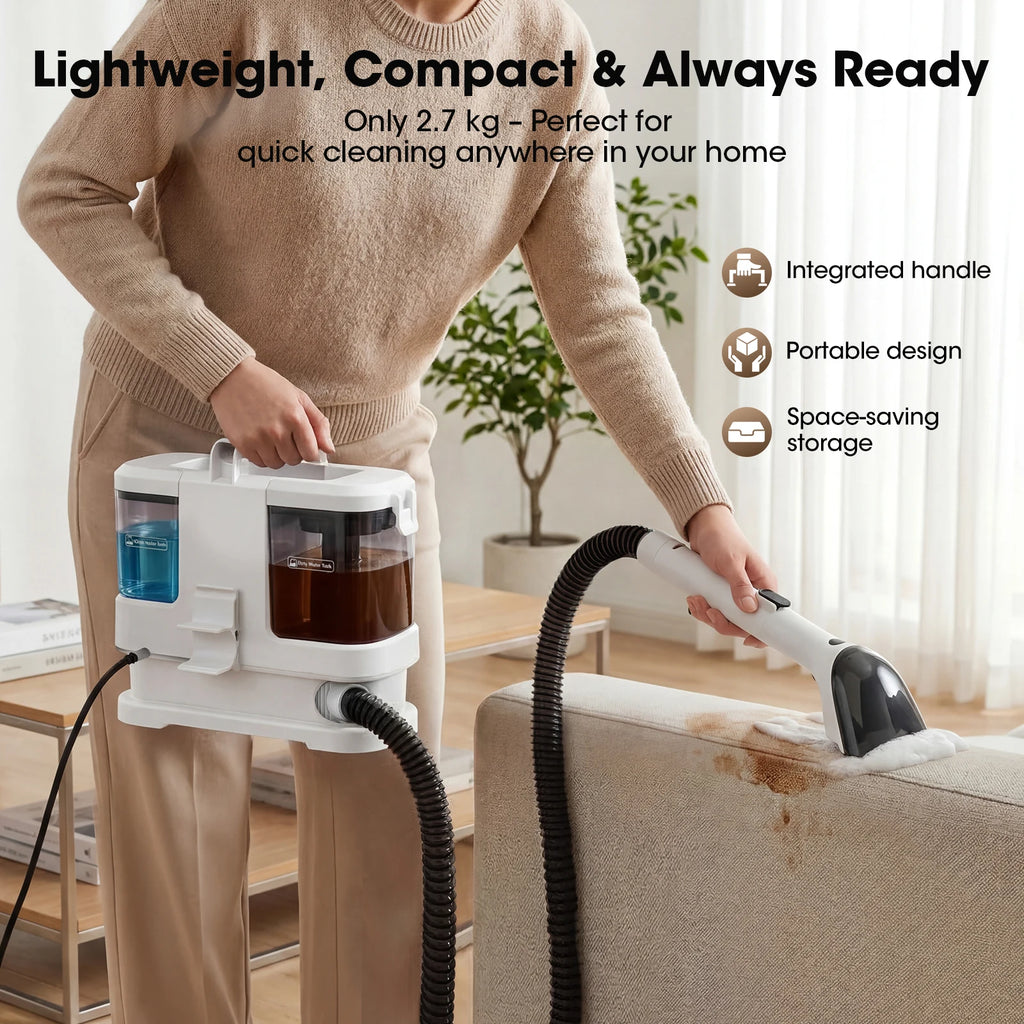 Lubluelu V2 Multi-Purpose Portable Carpet & Upholstery Spot Cleaner Machine, 16000Pa Powerful Suction Spot Cleaner Machine with Versatile Tools for Pets, 1L+0.8L Dual Water Tank, Area Rugs Car Seats And Couches