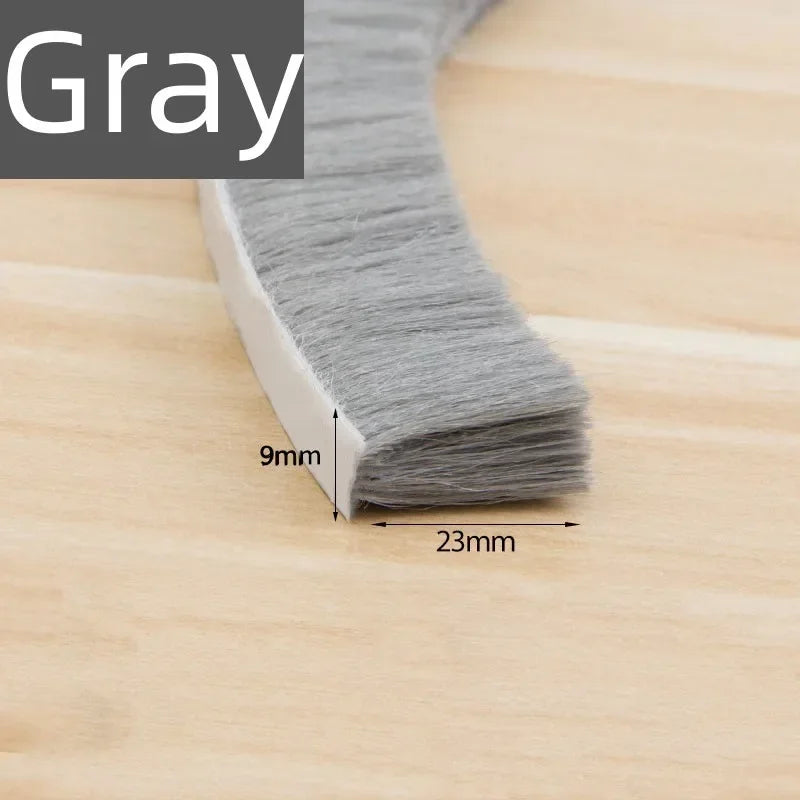 10Meters Brush Strip Self Adhesive Door Window Sealing Strip Home Door Window Sound Insulation Seal Film Door Swal Weather Strip