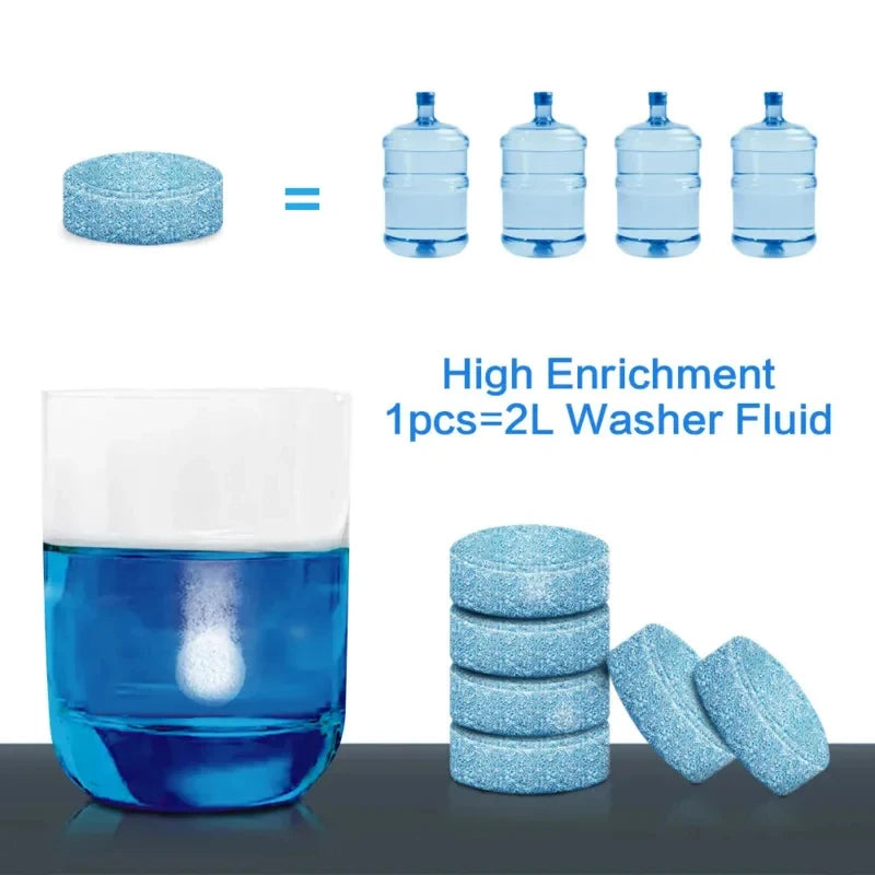10/50/70pcs Solid Cleaner Car Windscreen Wiper Effervescent Tablets Glass Toilet Cleaning Car Accessories