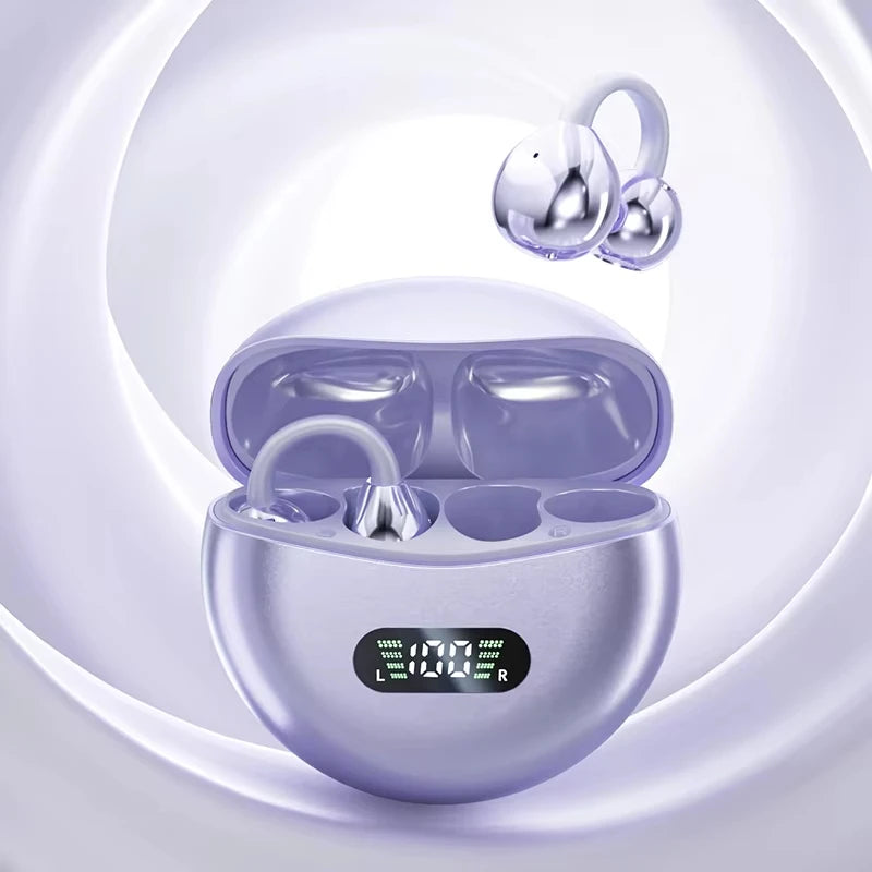 New M79 Bluetooth Headset; Wireless Bluetooth 5.4 Earplug Clip-On Waterproof Sports Digital Display Headset