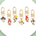 6pcs alloy drip oil cartoon girl keychain, suitable for bag hanging accessories, the best choice for gifts
