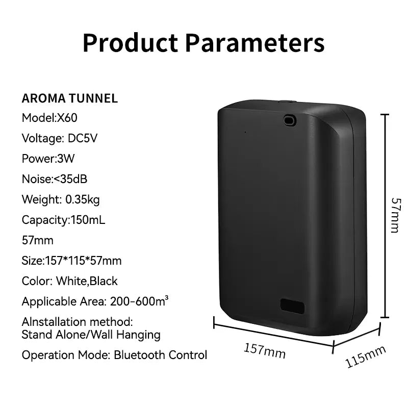 X60 Mini Bluetooth Scent Diffuser Air Freshener Scent Diffuser Machine with for Bluetooth for Household and Business Use