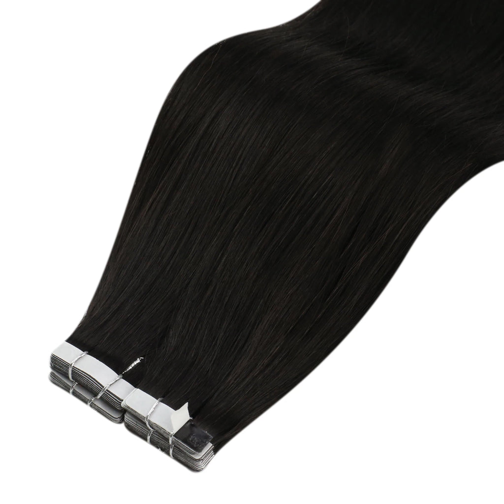 VeSunny Tape in Hair Extensions Human Hair Seamless Skin Weft Hair Extensions Double Sided Balayage Hair Color Adhesive Silky