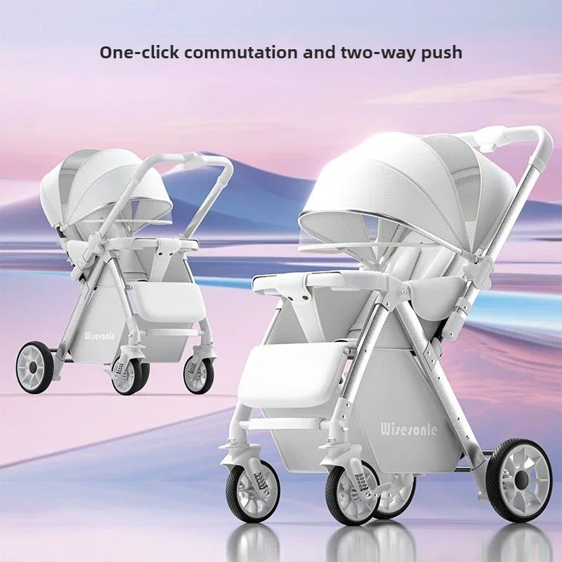 Lightweight baby stroller, high landscape stroller,can sit or lie down in both directions,suitable for babies aged 0-5 years old