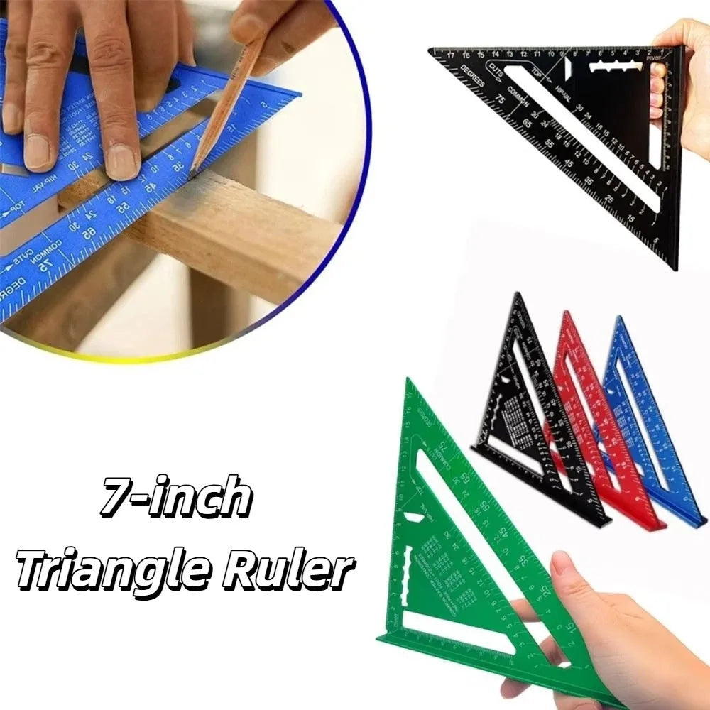 Aluminium Alloy Triangle Ruler 7 Inch High Precision Carpenter Square Multi Function 90 Degree Speed Square Measuring Tool