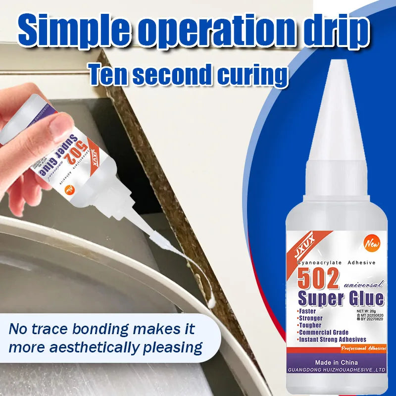 15PCs 502 Super Strong Glue Instant Quick-drying Cyanoacrylate Adhesive Leather Rubber Wood Metal Strong Bond Liquid Glue Tool,Stationery Store Gel 502 Instant Strong Glue,With precision distributor,20g (0.7oz).