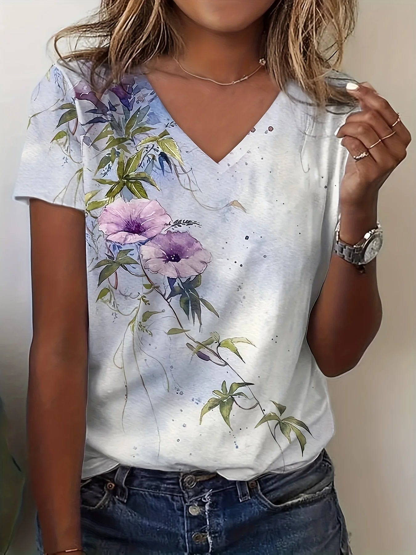 Plus Size Elegant Casual Woman T-Shirt Fashion Loose T-Shirt Woman Temperament Long sleeve T-Shirt Holiday Weekend