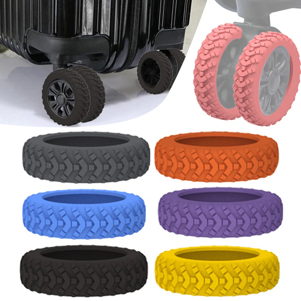 8PCS Silicone Suitcase Wheel Protection Case,Low Noise Trolleys Case Wheels Protector,Universal Wheels Guard Cover Accessories