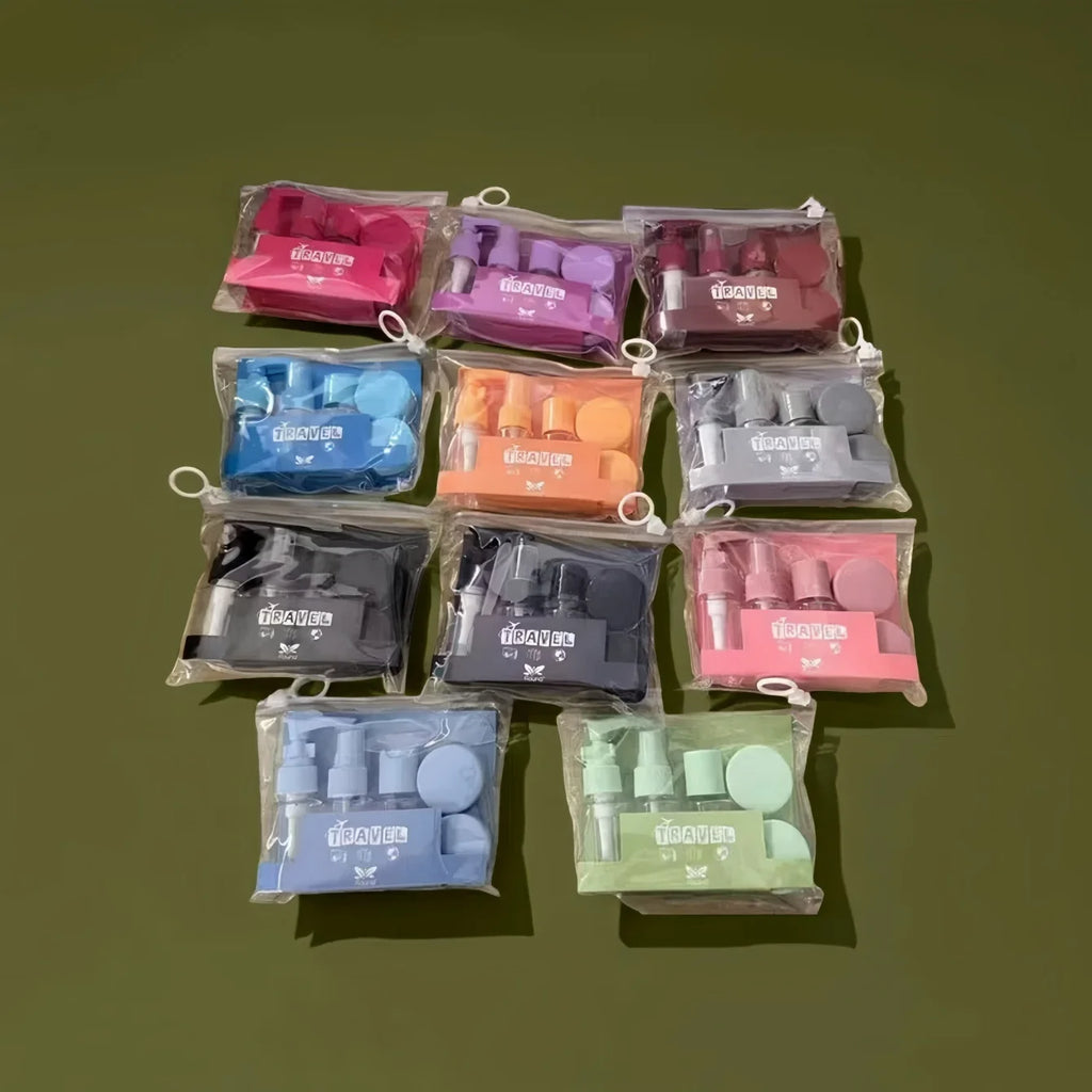 6 Pack Travel Bottle Set for Toiletries, Travel Containers for Toiletries with Clear Zipper Toiletry Bag, Leak Proof Refillable