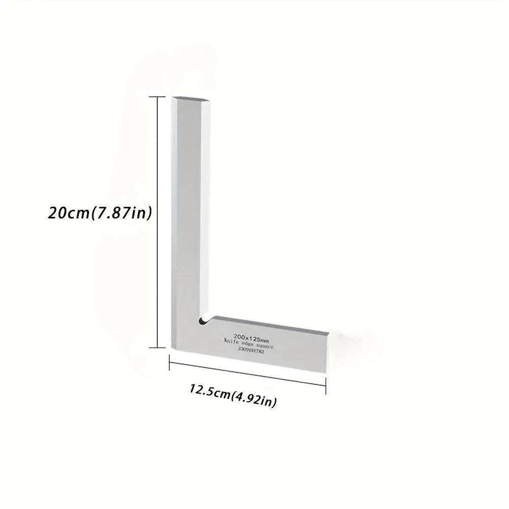 Stainless Steel 200*125mm Angle Square 90 Degree Angle Blade Ruler Gauge Try Square Ruler Measuring Tool
