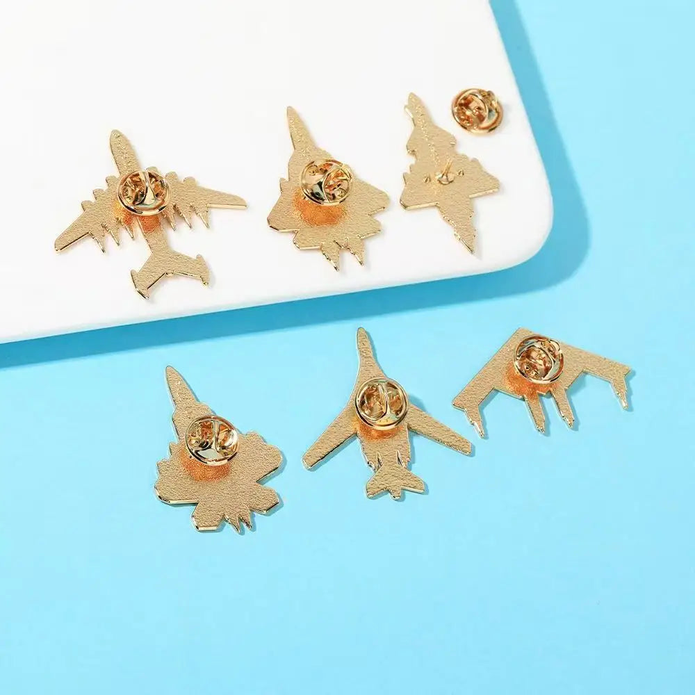 6pcs aircraft enamel brooch badge metal badge jewelry gift for friends and children