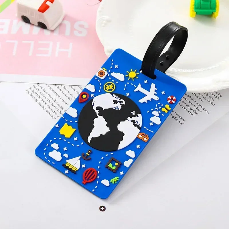 Cartoon Fruit Style Pattern Information Anti-Lost Suitcase Name Id Tags  Silicone Luggage Tag Travel Case Identification Label