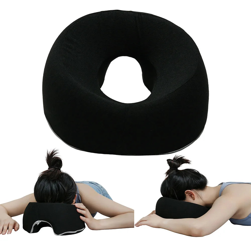 Ergonomics Lying Down Pillow Memory Foam Breathable Head Rest Support Pillow Body Massage Face Rest Pillow for Beauty Salon