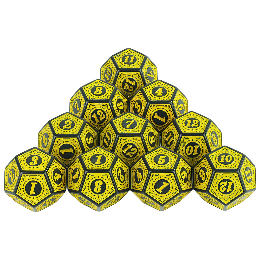 Polyhedral Dice 12 Sided Game Dice Set D12 Digital Cubes Dices for Role Playing Board Game D&D RPG