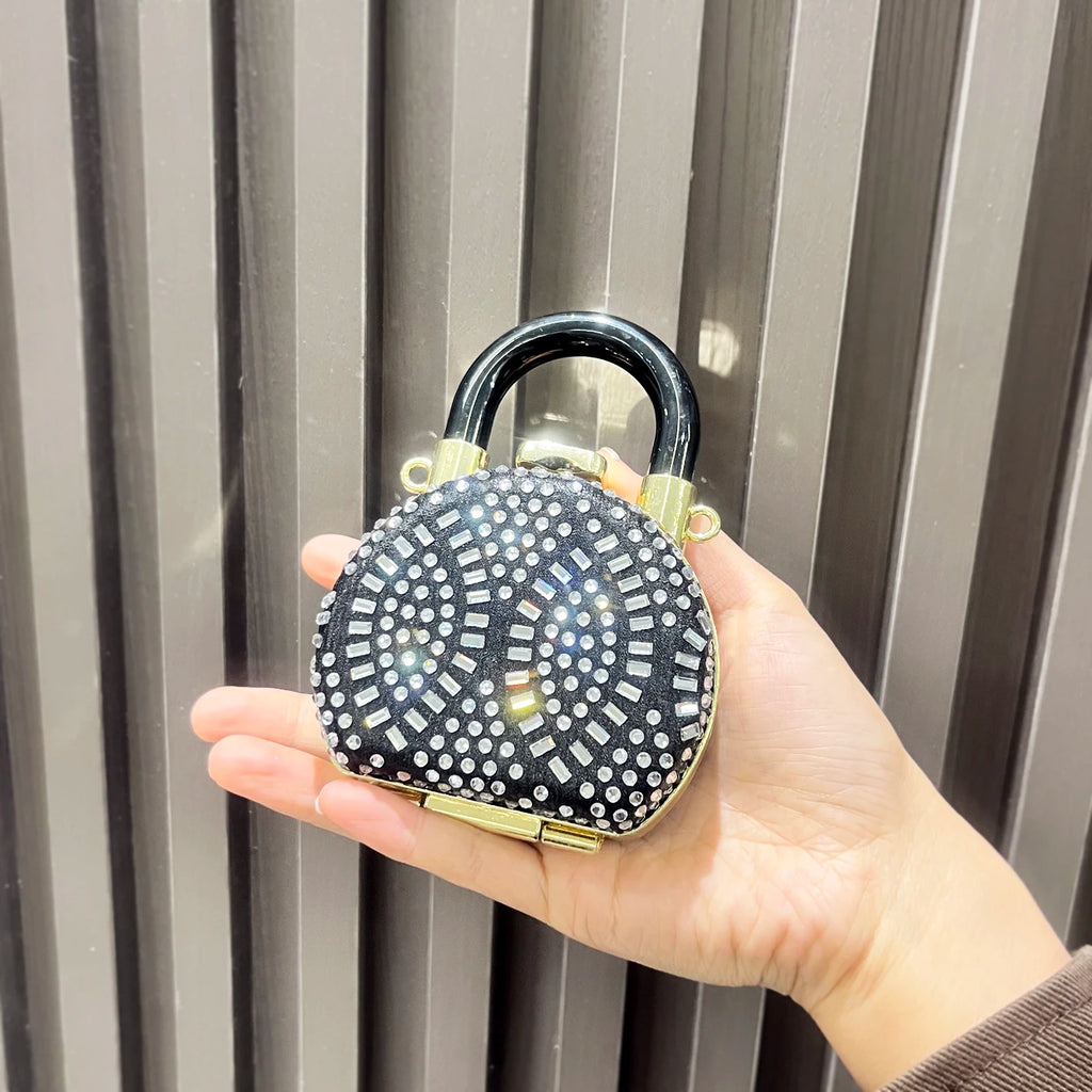 Luxury Designer mini small shoulder bags Evening bag Purses and handbag funny shape Clutch purse Party Sparkling rhinestone