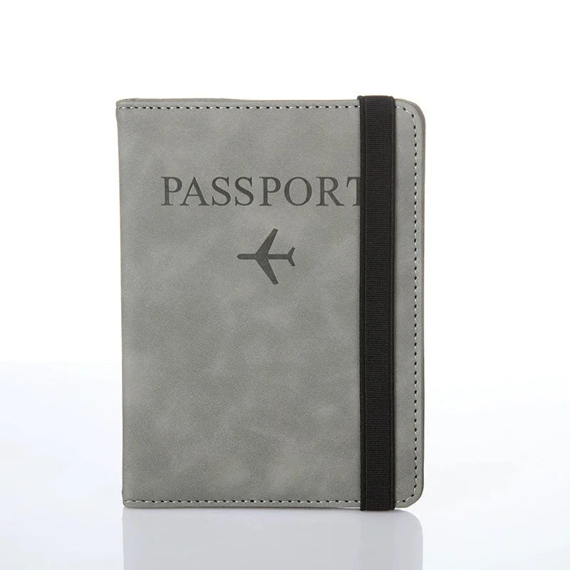 Vintage RFID PU Leather Passport Cover Multi-Function Wallet Case with ID Bank Card Slots for Women & Men Travel Accessory