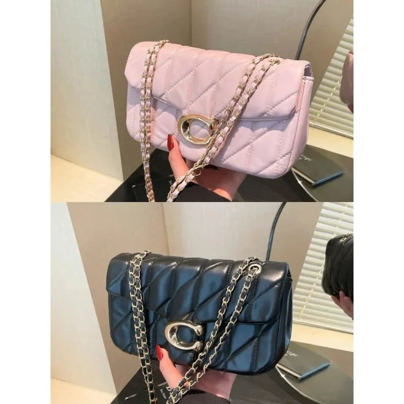 2026Small Fragrant Wind Bag Handbag Rhombic Chain Bag 2026 New One-shoulder Messenger Bag Joker High Sense Small Square Bag Tide